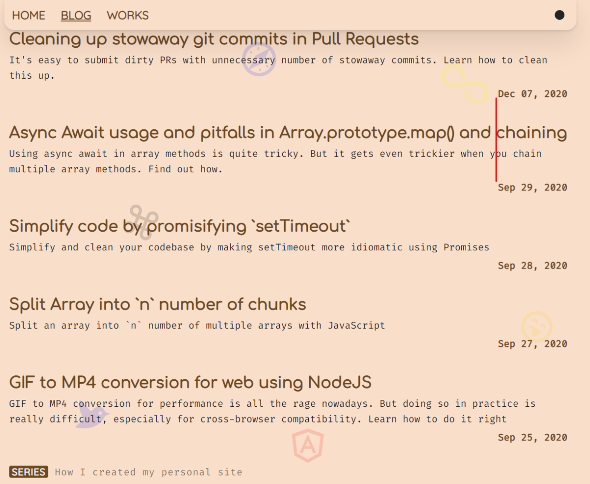 Puru's blog page inconsistency