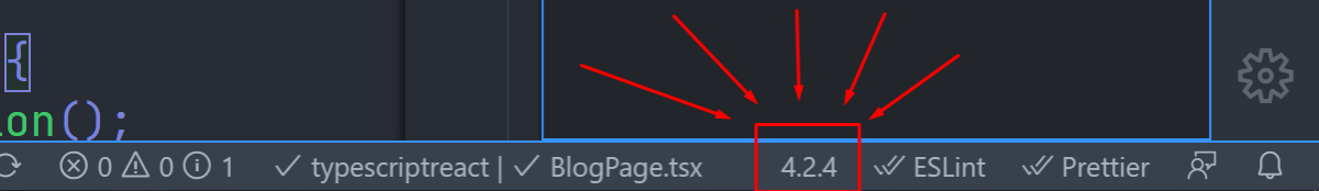 TypeScript version number in VSCode