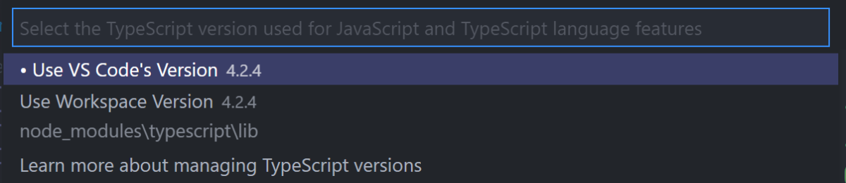 Version choosing list